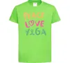 Дитяча футболка Peace love yoga Лаймовий фото