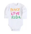 Дитячий бодік Peace love yoga Білий фото