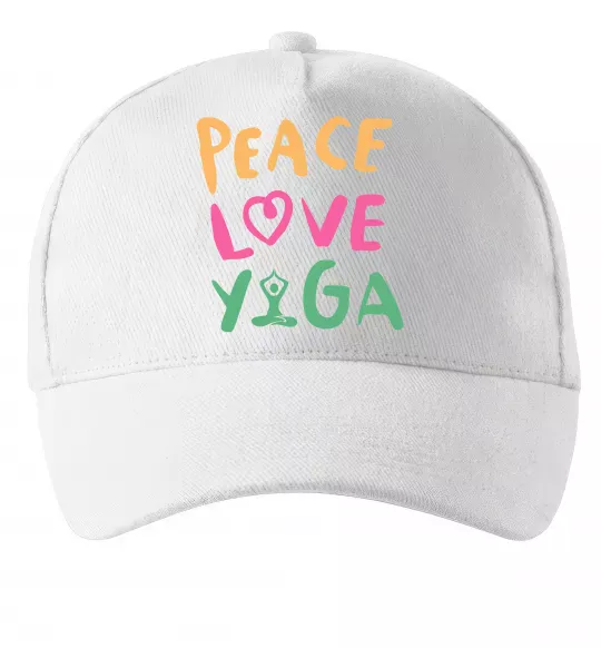 Кепка Peace love yoga Білий фото