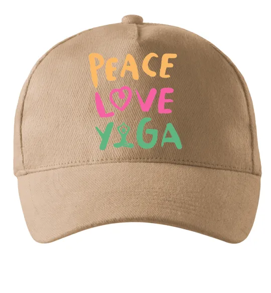 Кепка Peace love yoga Песочный фото