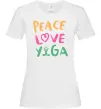 Жіноча футболка Peace love yoga Білий фото