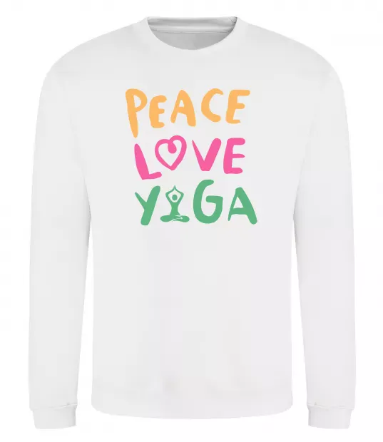 Світшот Peace love yoga Білий фото