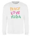 Світшот Peace love yoga Білий фото