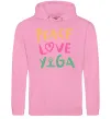 Чоловіча толстовка (худі) Peace love yoga Рожевий фото