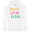 Чоловіча толстовка (худі) Peace love yoga Білий фото