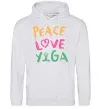 Чоловіча толстовка (худі) Peace love yoga Сірий меланж фото
