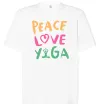 Футболка Оверсайз Peace love yoga Білий фото