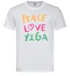 Мужская футболка Peace love yoga Белый фото
