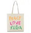 Еко-сумка Peace love yoga Бежевий фото