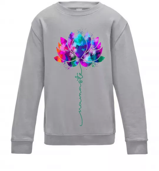 Детский Свитшот Namaste Серый меланж фото