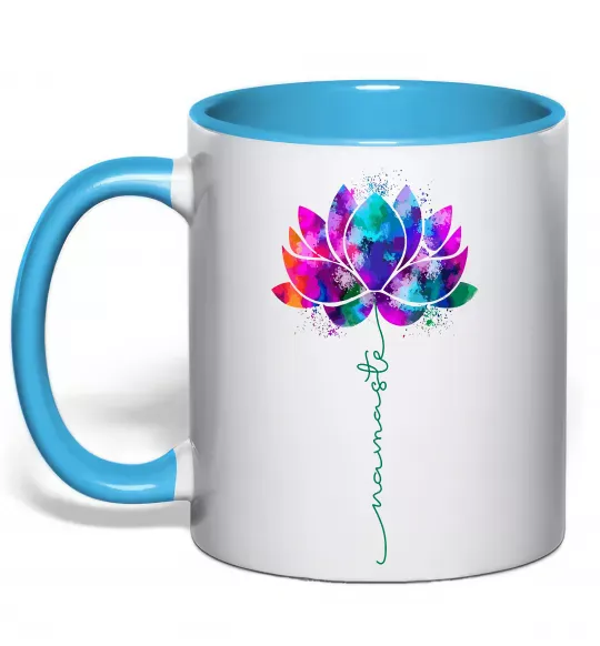 Чашка с цветной ручкой Namaste Голубой фото