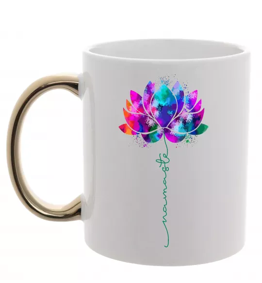 Чашка с цветной ручкой Namaste Золото фото