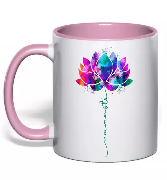 Чашка с цветной ручкой Namaste Нежно розовый фото