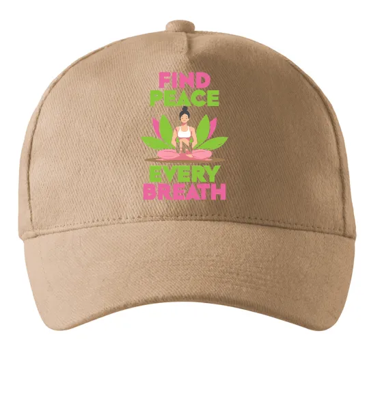Кепка Find peace Песочный фото