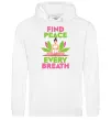 Мужская толстовка (худи) Find peace Белый фото