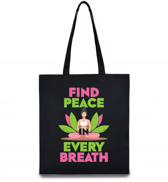 Еко-сумка Find peace Чорний фото