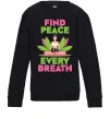 Детский Свитшот Find peace Черный фото