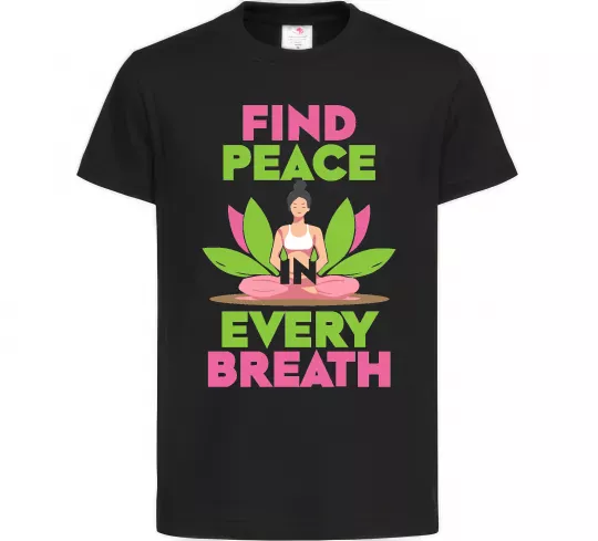 Детская футболка Find peace Черный фото