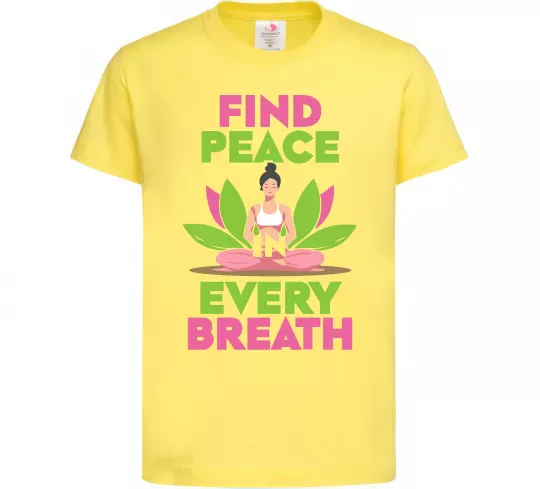 Детская футболка Find peace Лимонный фото