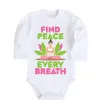 Дитячий бодік Find peace Білий фото