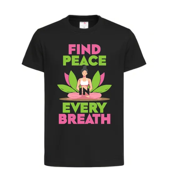 Детская футболка Find peace Черный фото
