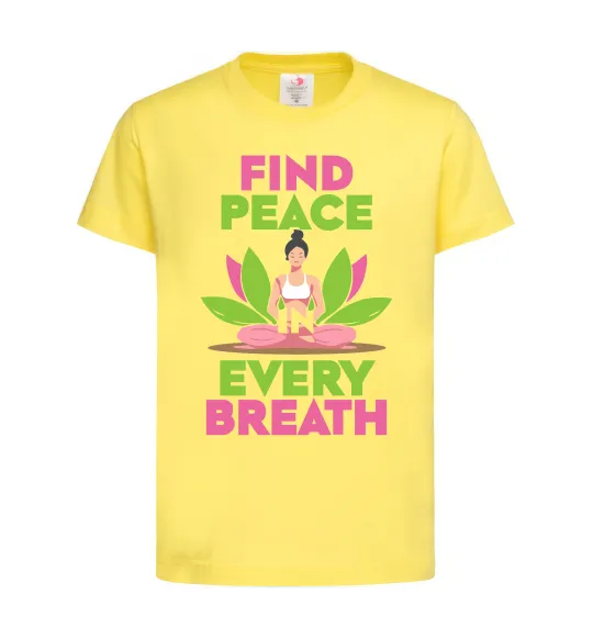Детская футболка Find peace Лимонный фото