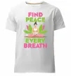 Мужская премиум футболка Find peace Белый фото