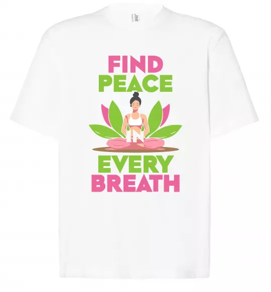 Футболка Оверсайз Find peace Белый фото
