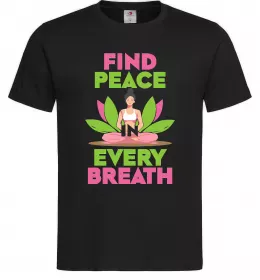 Мужская футболка Find peace Черный фото