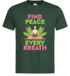 Мужская футболка Find peace Темно-зеленый фото