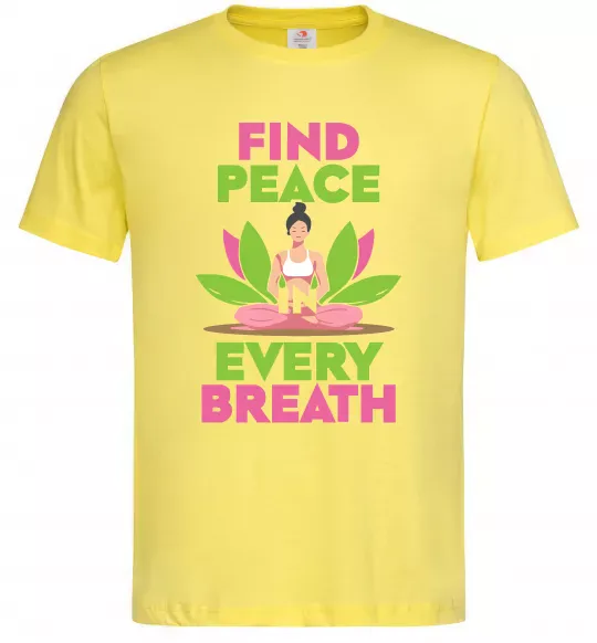 Мужская футболка Find peace Лимонный фото