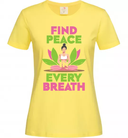 Женская футболка Find peace Лимонный фото