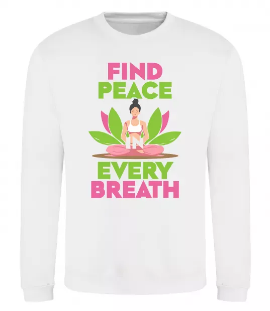 Світшот Find peace Білий фото