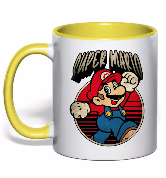 Чашка с цветной ручкой Super Mario retro Солнечно желтый фото