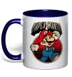 Чашка с цветной ручкой Super Mario retro Глубокий темно-синий фото