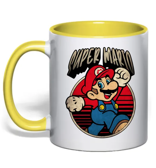 Чашка с цветной ручкой Super Mario retro Лимонный фото