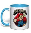Чашка с цветной ручкой Super Mario retro Голубой фото