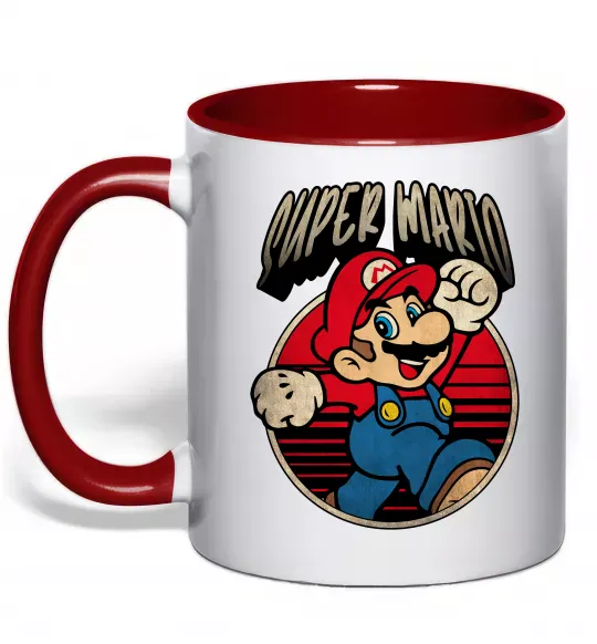 Чашка с цветной ручкой Super Mario retro Красный фото