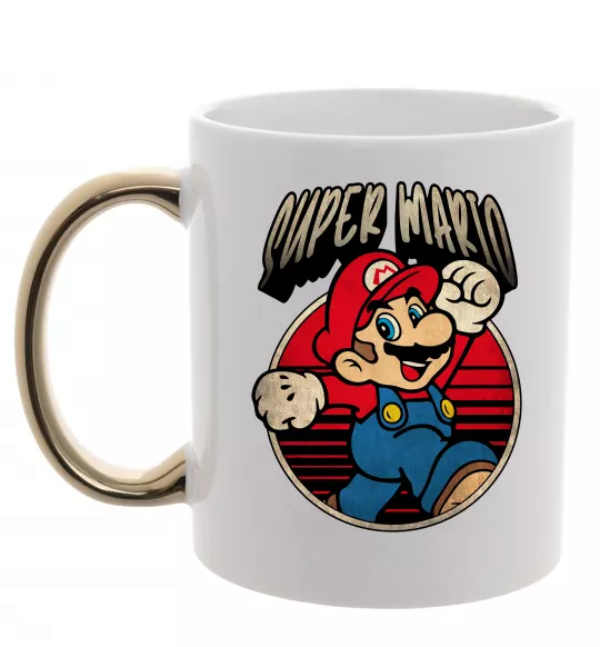 Чашка с цветной ручкой Super Mario retro Золото фото