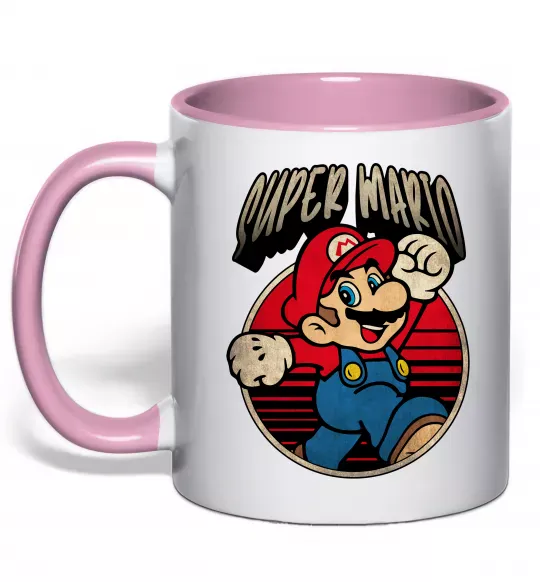 Чашка с цветной ручкой Super Mario retro Нежно розовый фото