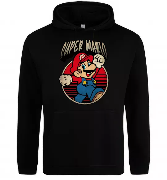 Чоловіча толстовка (худі) Super Mario retro Чорний фото