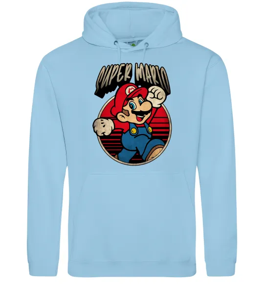 Жіноча толстовка (худі) Super Mario retro Блакитний фото