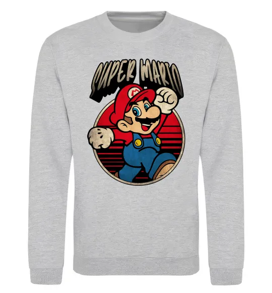 Свитшот Super Mario retro Серый меланж фото