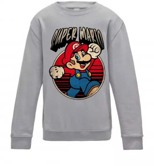Дитячий світшот Super Mario retro Сірий меланж фото