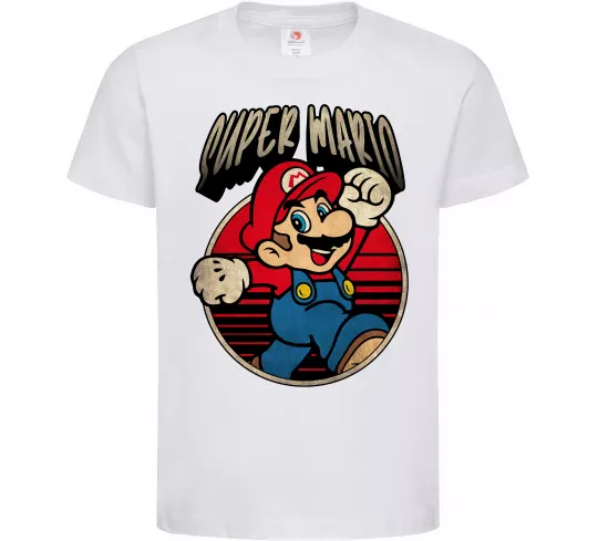 Дитяча футболка Super Mario retro Білий фото
