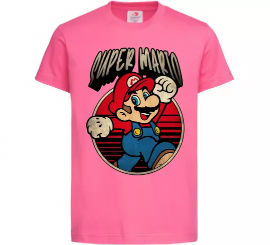 Дитяча футболка Super Mario retro Яскраво-рожевий фото