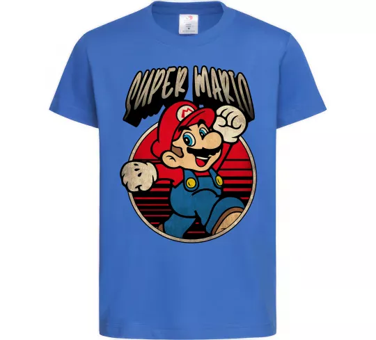 Дитяча футболка Super Mario retro Яскраво-синій фото