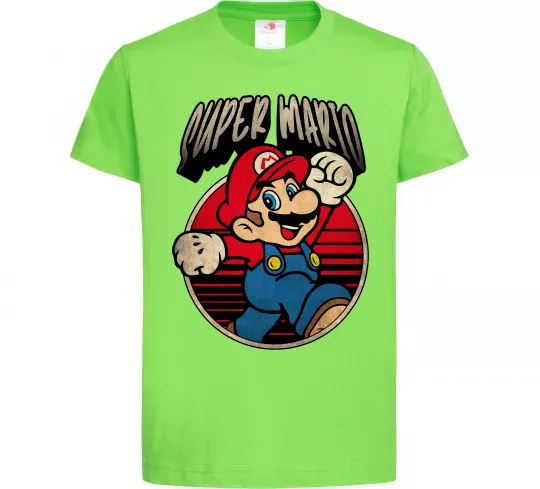 Дитяча футболка Super Mario retro Лаймовий фото