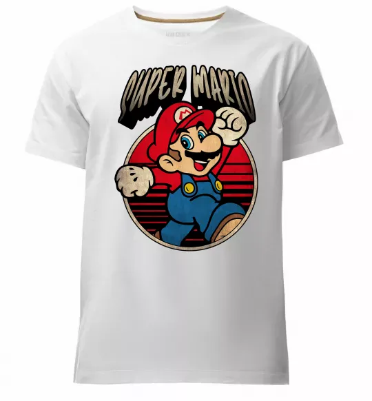 Чоловіча преміум футболка Super Mario retro Білий фото