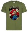 Мужская футболка Super Mario retro Оливковый фото